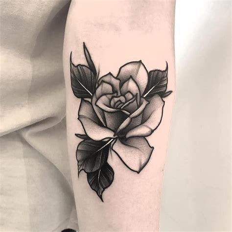 Perfect black and grey rose tattoo - Tattoogrid.net