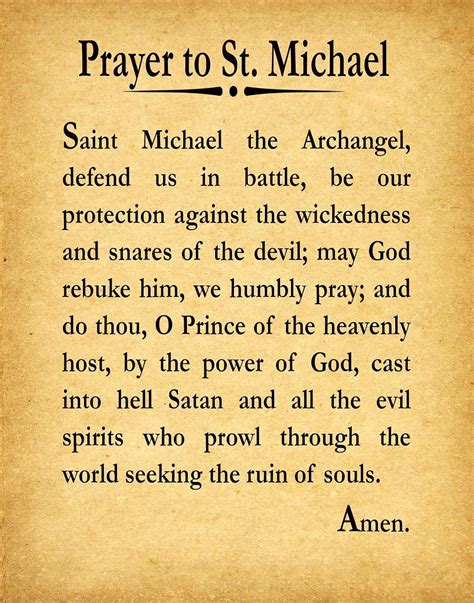 Printable Prayer To St Michael The Archangel - Printable Word Searches