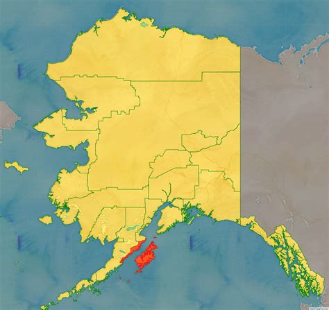 Map of Kodiak Island Borough, Alaska - Thong Thai Real