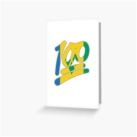 "St Vincent and the Grenadines flag 100 emoji" Greeting Card for Sale ...