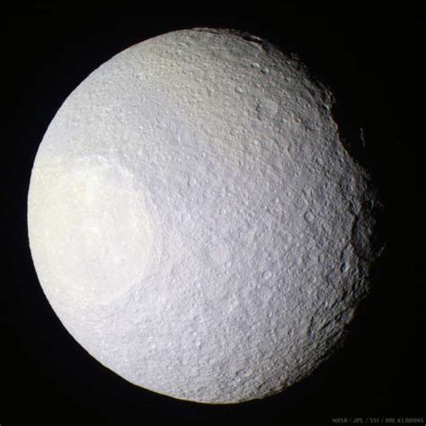 Enhanced-color global view of Tethys, 11… | The Planetary Society