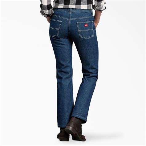 Women's Relaxed Fit Straight Leg Flannel Lined Denim Jeans | Womens ...