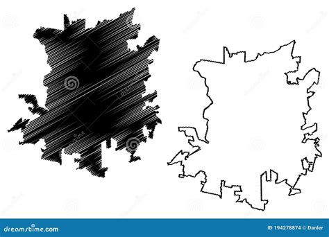 Aguascalientes City United Mexican States, Mexico Map Vector ...