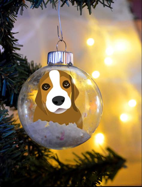 Beagle Christmas Ornament personalized floated paper memorial | Etsy