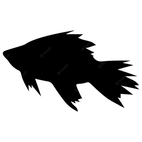 Premium Vector | Fish black silhouette illustration isolated on white ...