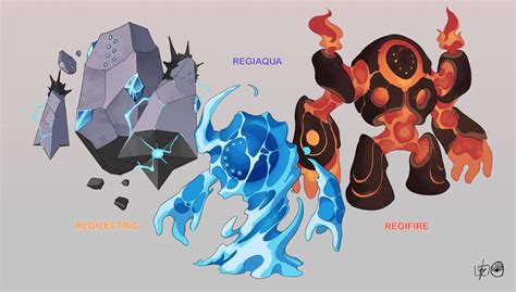 Regilectric, Regiaqua and Regifire by VincenzoNova | Pokemon rayquaza ...