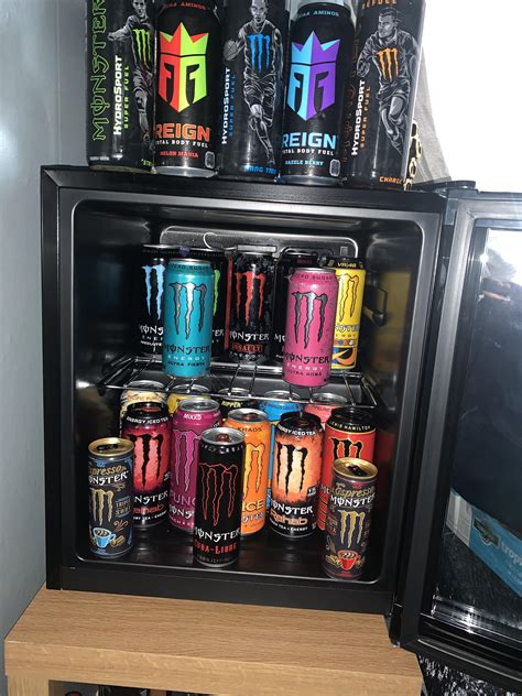 The monster mini fridge has been stocked up again. I’m missing ultra ...