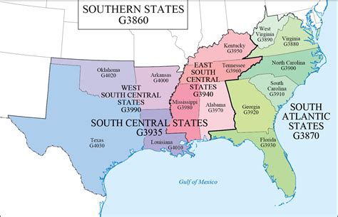 Southern States Map With Cities