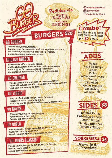 Go burger menu | Burger menu, Burger, Menu