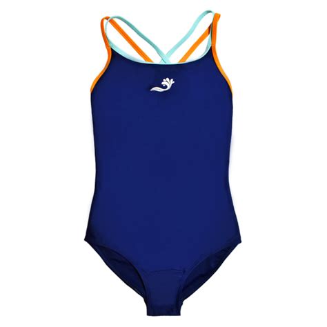 Girls Swimming Costume Sports Blue