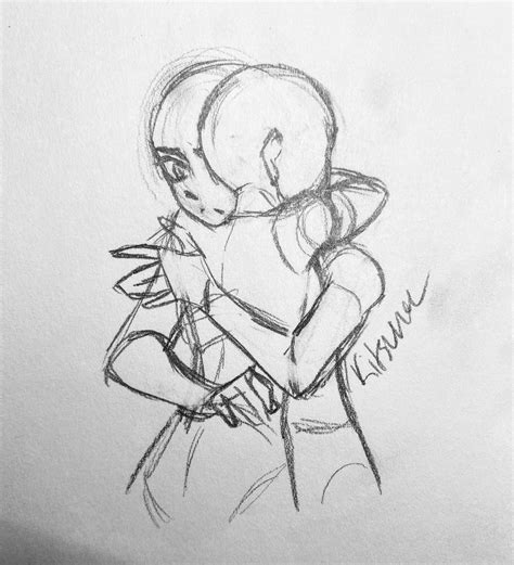 Anime Hugging Sketch