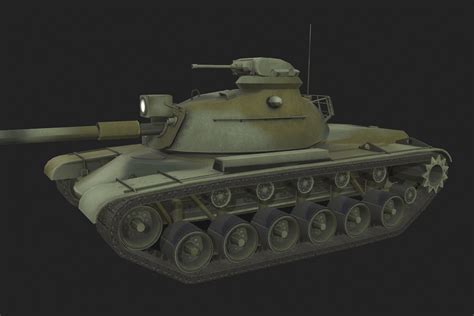 3D model Tank M48 Patton VR / AR / low-poly OBJ FBX BLEND