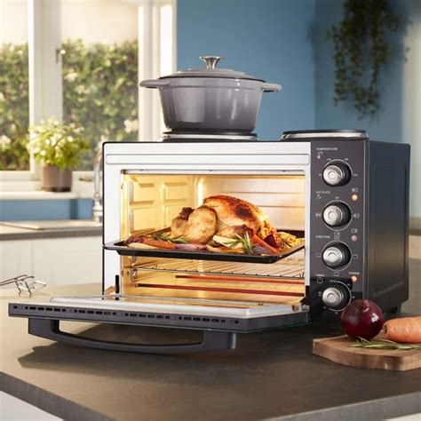 Cooks Professional Mini Oven with 2 Hobs | 34 Litre | Powerful 1500W ...