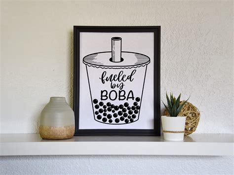 Boba Quote / Bubble Tea Quote / Wall Art / Funny Quote / Black | Etsy