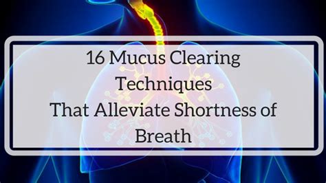 16 Mucus Clearing Techniques That Alleviate Shortness of Breath