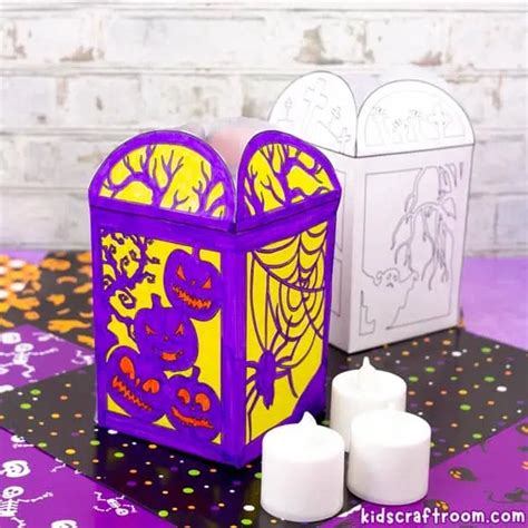 Easy Paper Halloween Lanterns For Kids (Free Printable) - Kids Craft Room