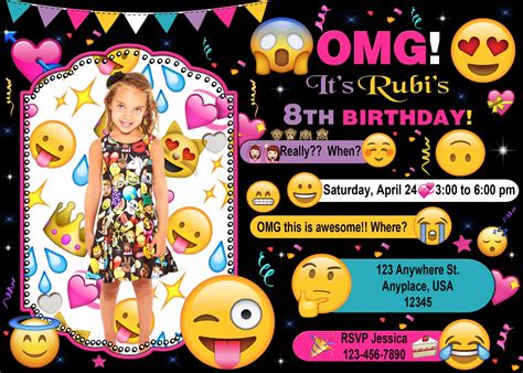 Emoji Invitation Emoji Invite Emoji Birthday Party - Etsy