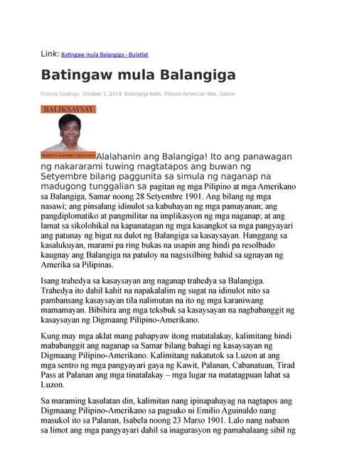 K5R2 - Balangiga Massacre (Filipino) - Link: Batingaw mula Balangiga ...