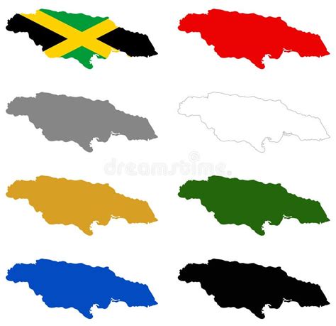 Jamaica Flag and Map - Island Country Situated in the Caribbean Sea ...