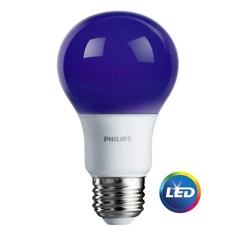 Philips 60W Purple LED Light Bulb A19 Equivalent Household Indoor ...