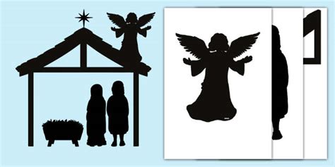 Nativity Silhouette Clipart Nativity Scene Clipart Christmas ...