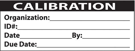 Calibration Label - Grainger