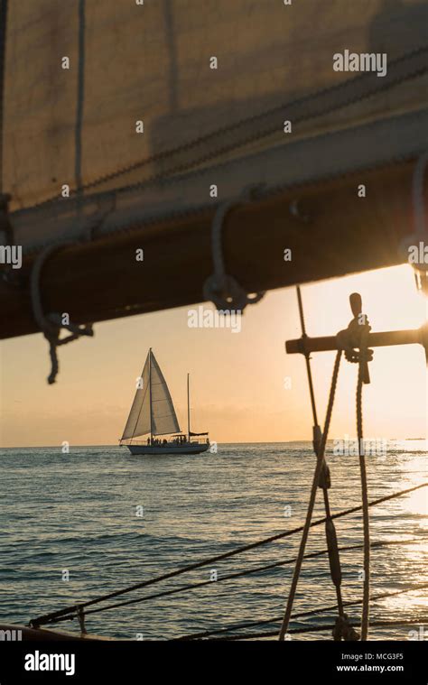 Sailing in Key West Florida at sunset Stock Photo - Alamy