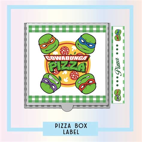 TMNT Pizza Box Label Digital Download Ninja Turtles Pizza | Etsy