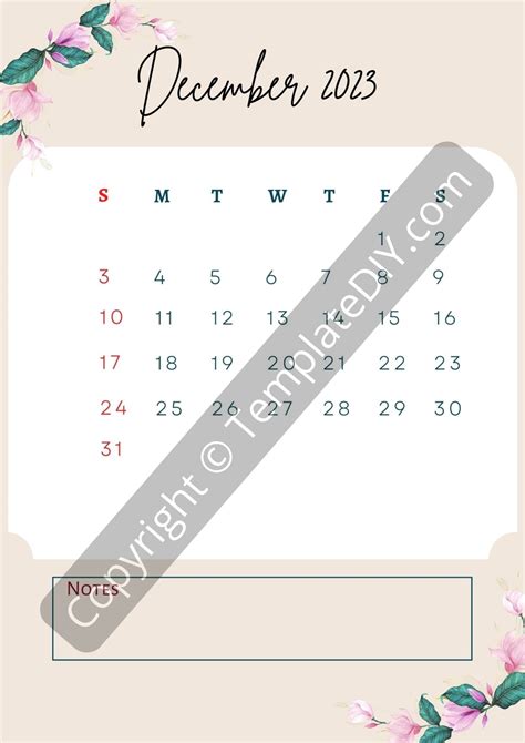 December 2023 Calendar Template with Holidays in PDF & Excel