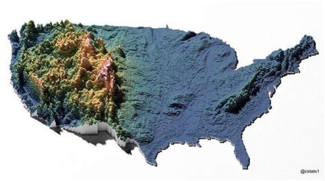 elevation map of the united states : r/MapPorn