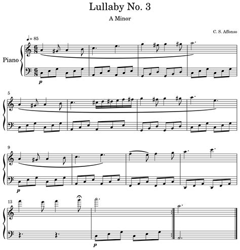 Lullaby No. 3 - Sheet music for Piano