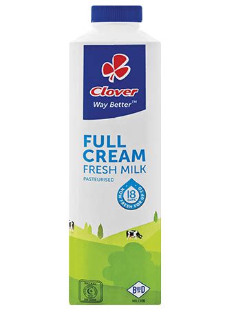 Clover Fresh Full Cream Milk - 1L Bottle | Clover Corporate