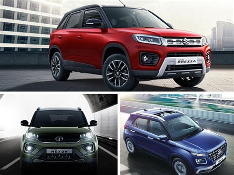 BS 6 Maruti Suzuki Vitara Brezza petrol vs Hyundai Venue vs Tata Nexon ...