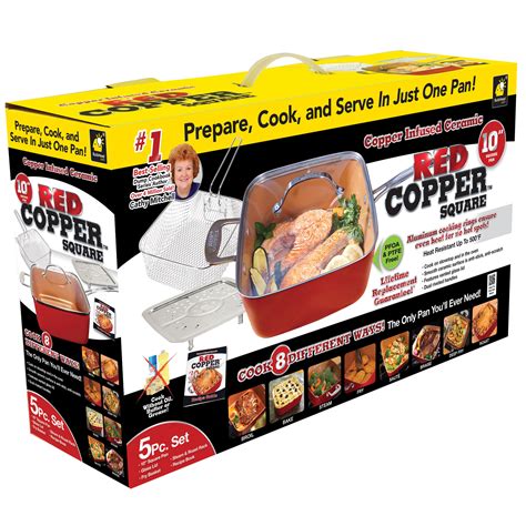 As Seen On TV 5-Piece 10-Inch Square Pan Set - Red Copper | Shop Your ...