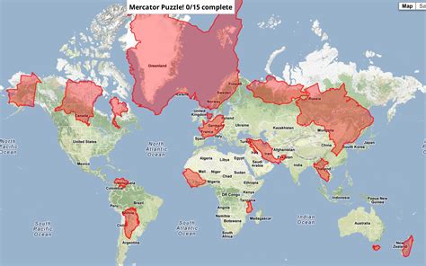 World Map Showing Continents Actual Size