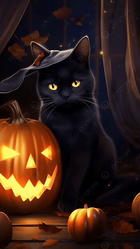 ハロウィン ジャックオーランタン 猫 かわいい 背景イラスト 無料ダウンロードのための壁紙画像 - Pngtree