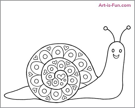 How to Draw Cute Snails - Fun & Easy Step-by-Step Drawing Lesson — Art ...