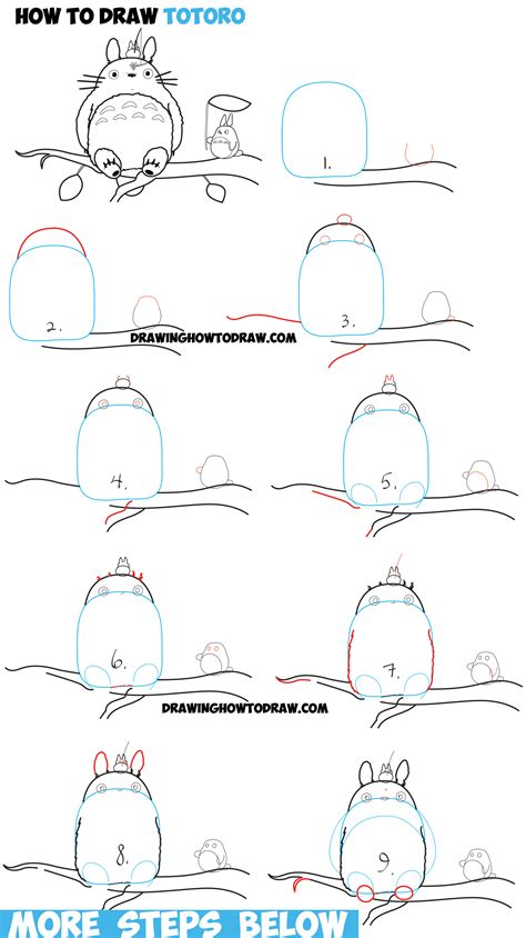 How to Draw Totoro from My Neighbor Totoro – Easy Step by Step Drawing ...