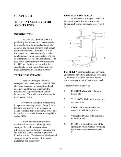 Dental surveyor - CHAPTER 11 THE DENTAL SURVEYOR AND ITS USES ...