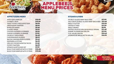 Applebee's Menu Prices + Discontinued Items (2024)