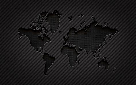 Carbon World map, , grunge art, carbon background, creative, Black ...