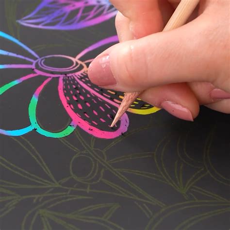 Colorful & Easy Flower Drawings with Scratch Paper | ARTEZA