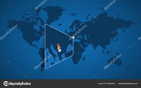 Detailed World Map Pinned Enlarged Map Serbia Neighboring Countries ...