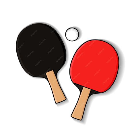 Premium Vector | Two ping pong rackets with ball in monoline style ...