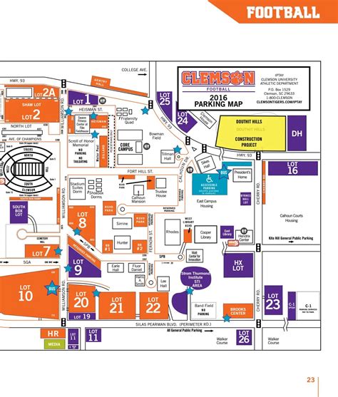 Clemson Football Parking Map - Map Of The World