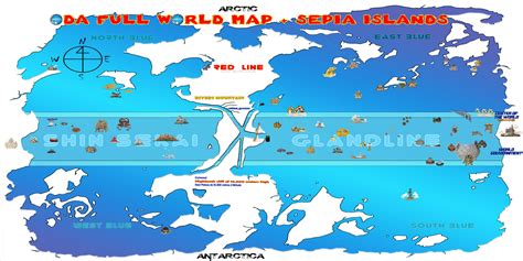 New Oda Full World Map Original + Sepia Islands : New geographic map ...