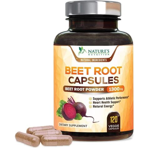 Nature's Nutrition Beet Root Capsules, 1300mg Per Serving, Organic ...