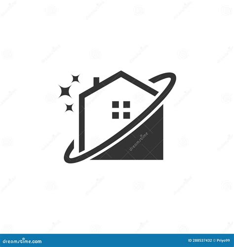 Clean House Logo Design Vector Icon with Modern Idea Stock Illustration ...