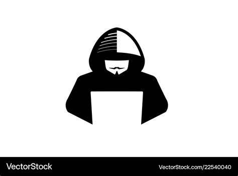 Creative hidden hacker logo Royalty Free Vector Image