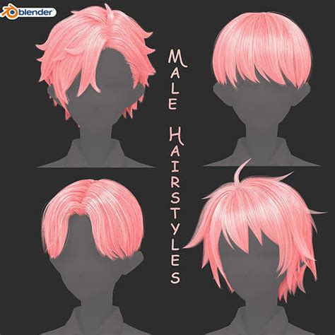 Anime Boy Hairstyles Pack -Blend Files 3D model | CGTrader